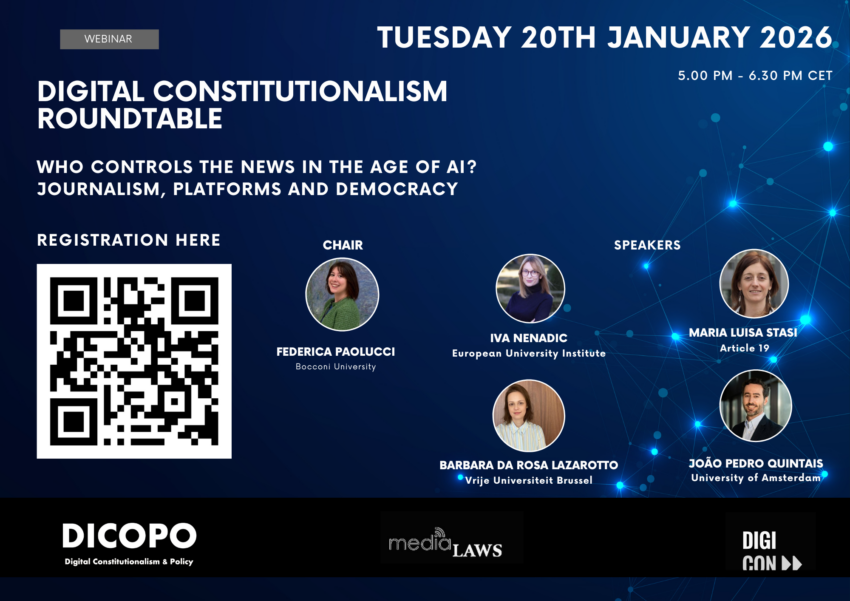 Digital Constitutionalism Roundtable | Who controls the news in the Age of AI?